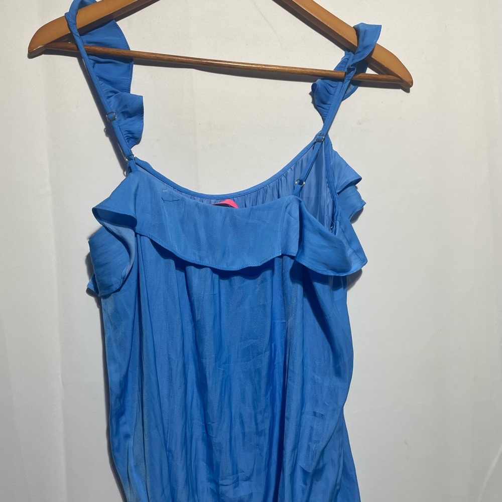 Lilly Pulitzer Vibrant Blue Ruffle Camisole xs beautiful - Picture 2 of 6